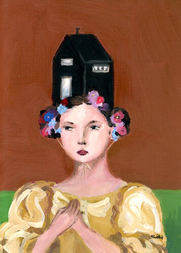 Lucia With House Hat, Portrait Oil Painting by Alexandra Swistak, Painting for Sale on Select