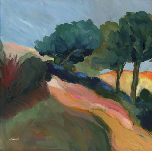 Views Above, Vintage Swedish Inspired Landscape Oil Painting by Alexandra Swistak, Painting for Sale on Select