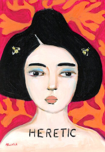 Maya, Heretic Beekeeper, Modern Portrait Oil Painting by Alexandra Swistak, Painting for Sale on Select