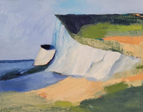 Cliffside 3, Seascape Landscape Oil Painting by Alexandra Swistak, Painting for Sale on Select