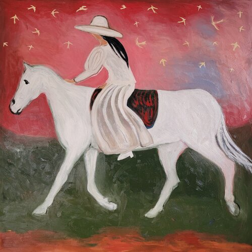 Birds, Angels, and Horse Rider Oil Painting by Alexandra Swistak, Painting for Sale on Select