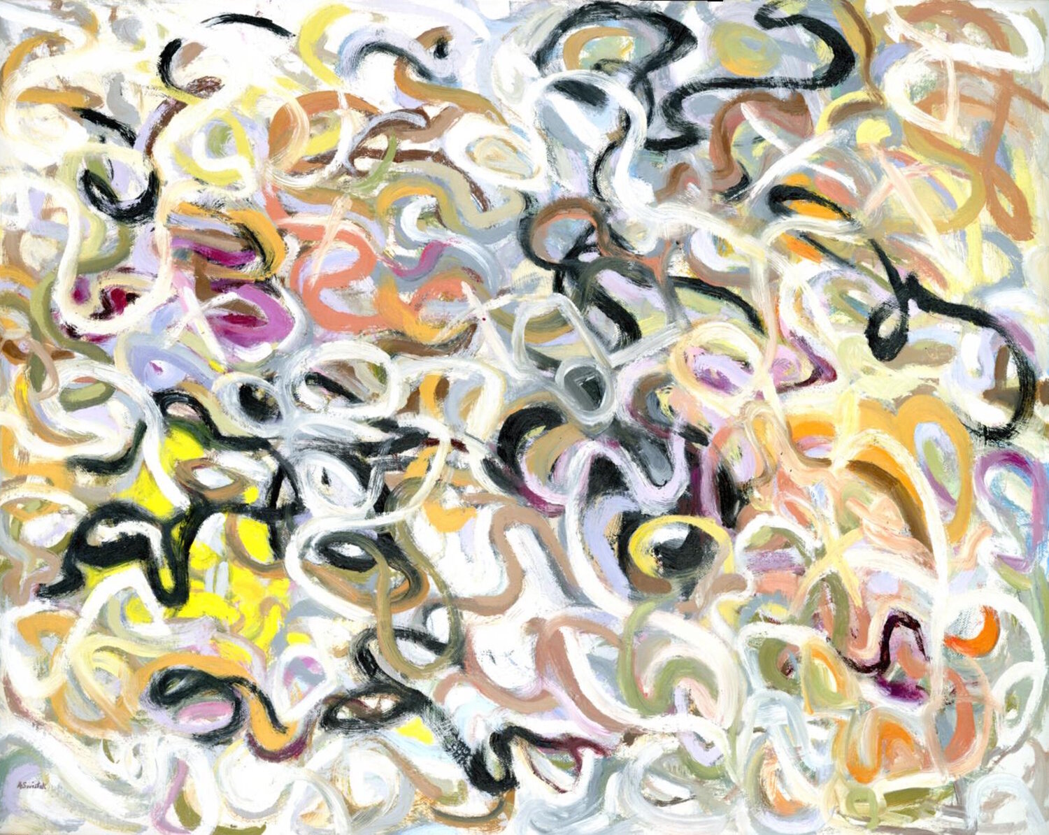 Return of Angels Abstract Expressionist Oil Painting by Alexandra Swistak Alexandra Swistak Original painting for sale