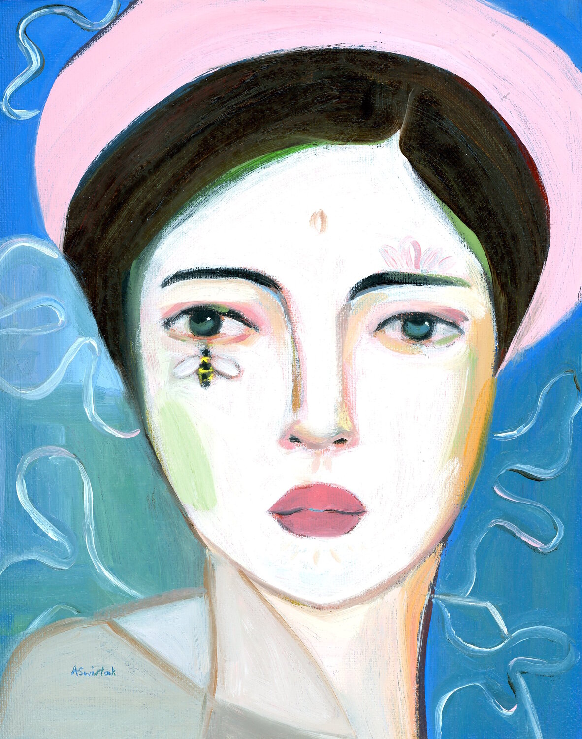 Contessina Abstract Portrait Oil Painting Alexandra Swistak Original painting for sale