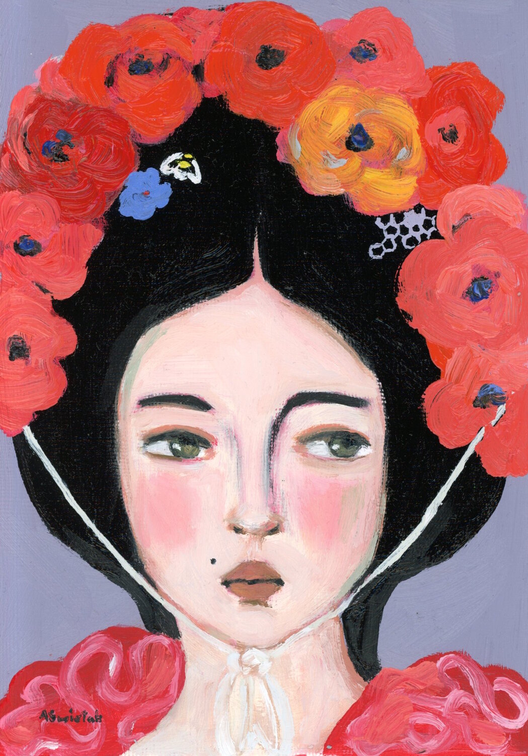 Gitana, Beekeeper Portrait Oil Painting Alexandra Swistak Original painting for sale