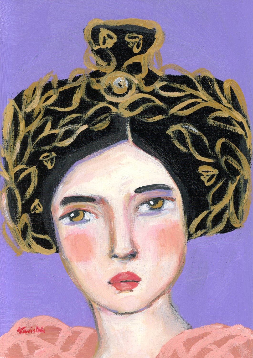 Nerea, Beekeeper, Portrait Oil Painting Alexandra Swistak Original painting for sale