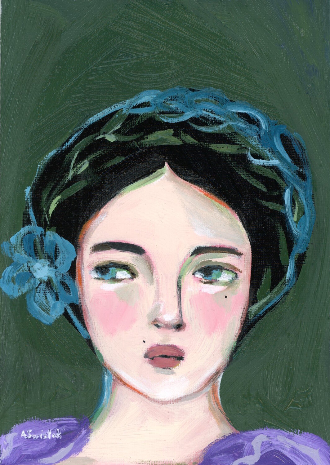 Senon, Oil Portrait Painting by Alexandra Swistak Alexandra Swistak Original painting for sale