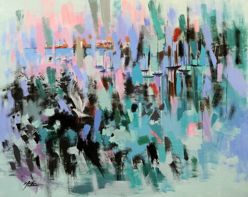 MEMORY OF ROCKPORT HARBOR by Chin H Shin, Painting for Sale on Select