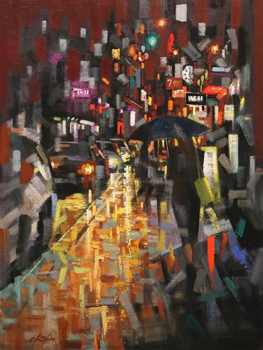 SOHO EVENING by Chin H Shin, Painting for Sale on Select