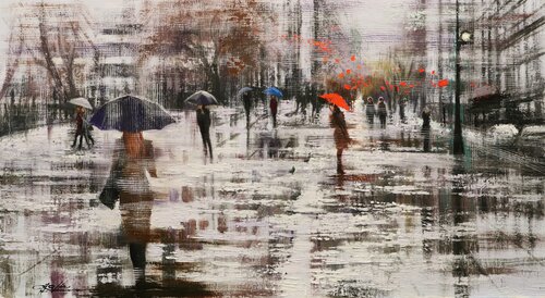 Winter Rainy Days 5 by Chin H Shin, Painting for Sale on Select