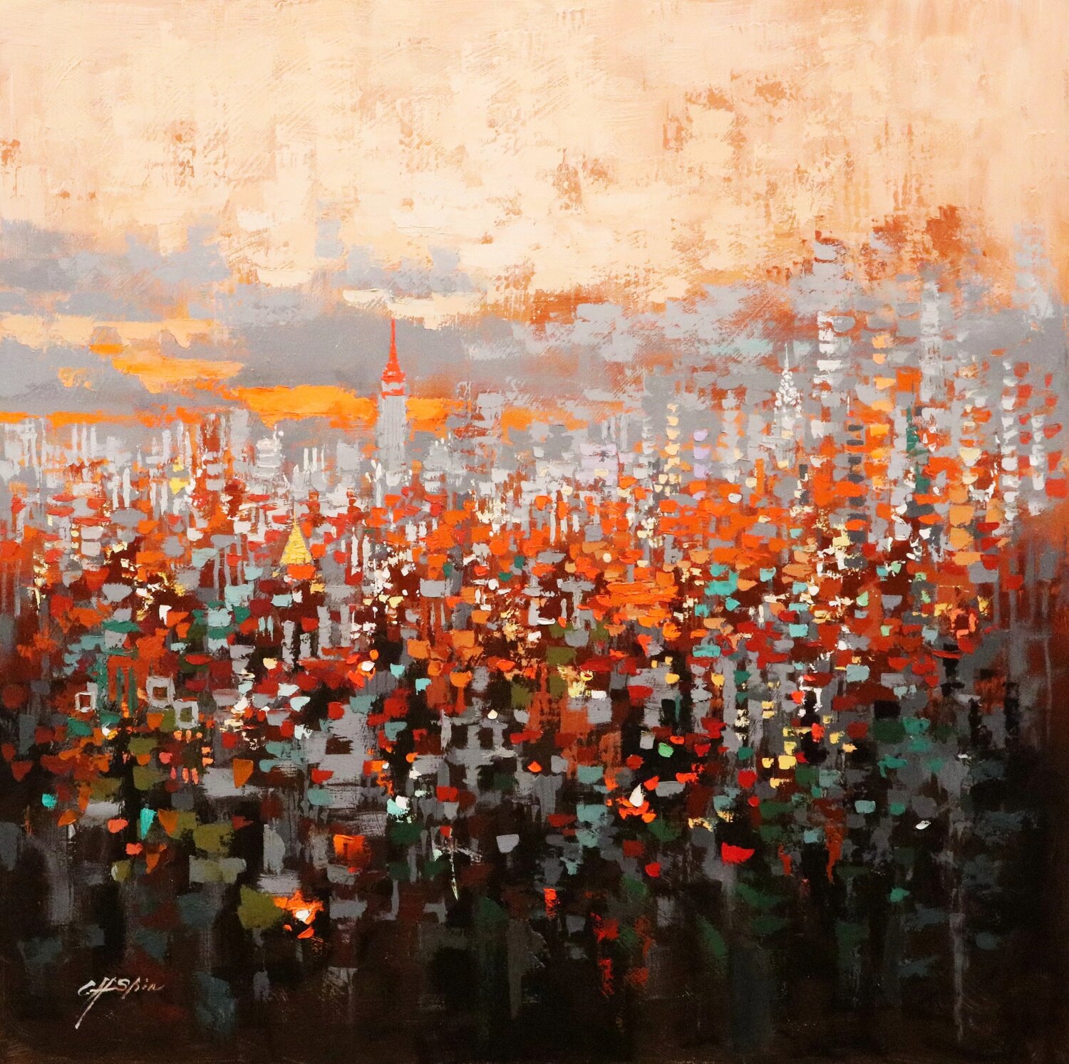 Urban Forest 18 Chin H Shin Original painting for sale