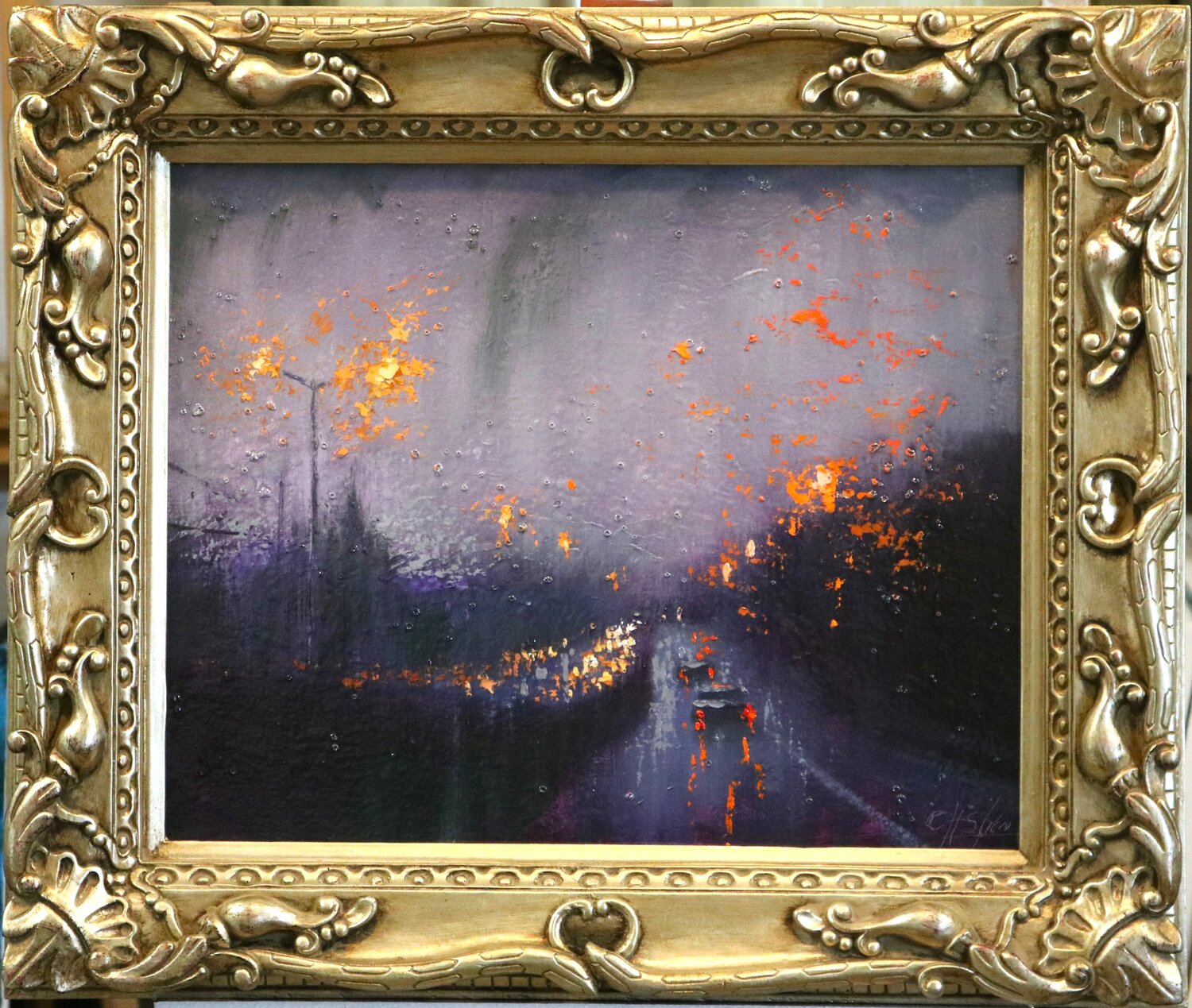 Highway Rain Chin H Shin Original painting for sale