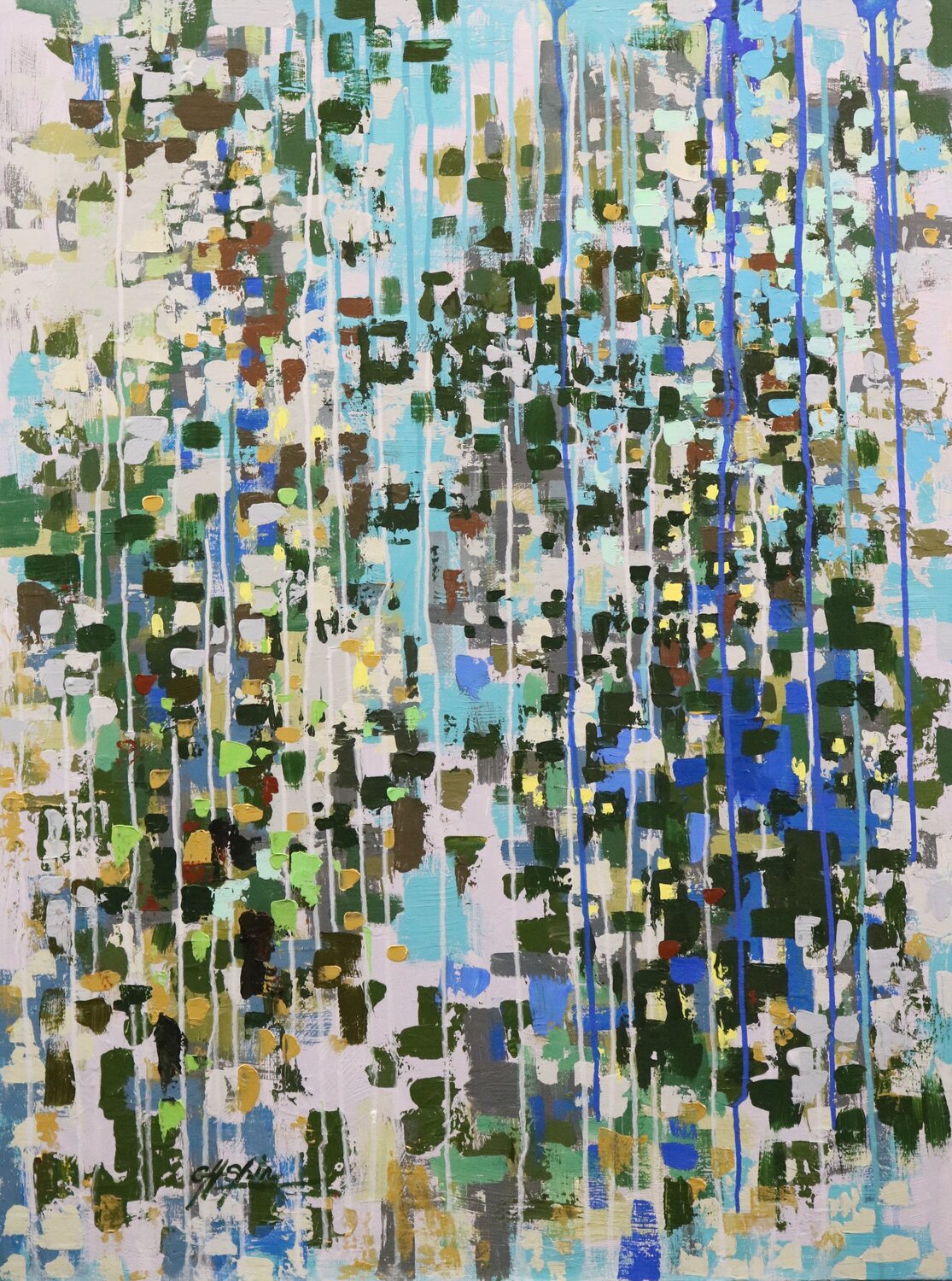 April Rain in Gramercy Chin H Shin Original painting for sale