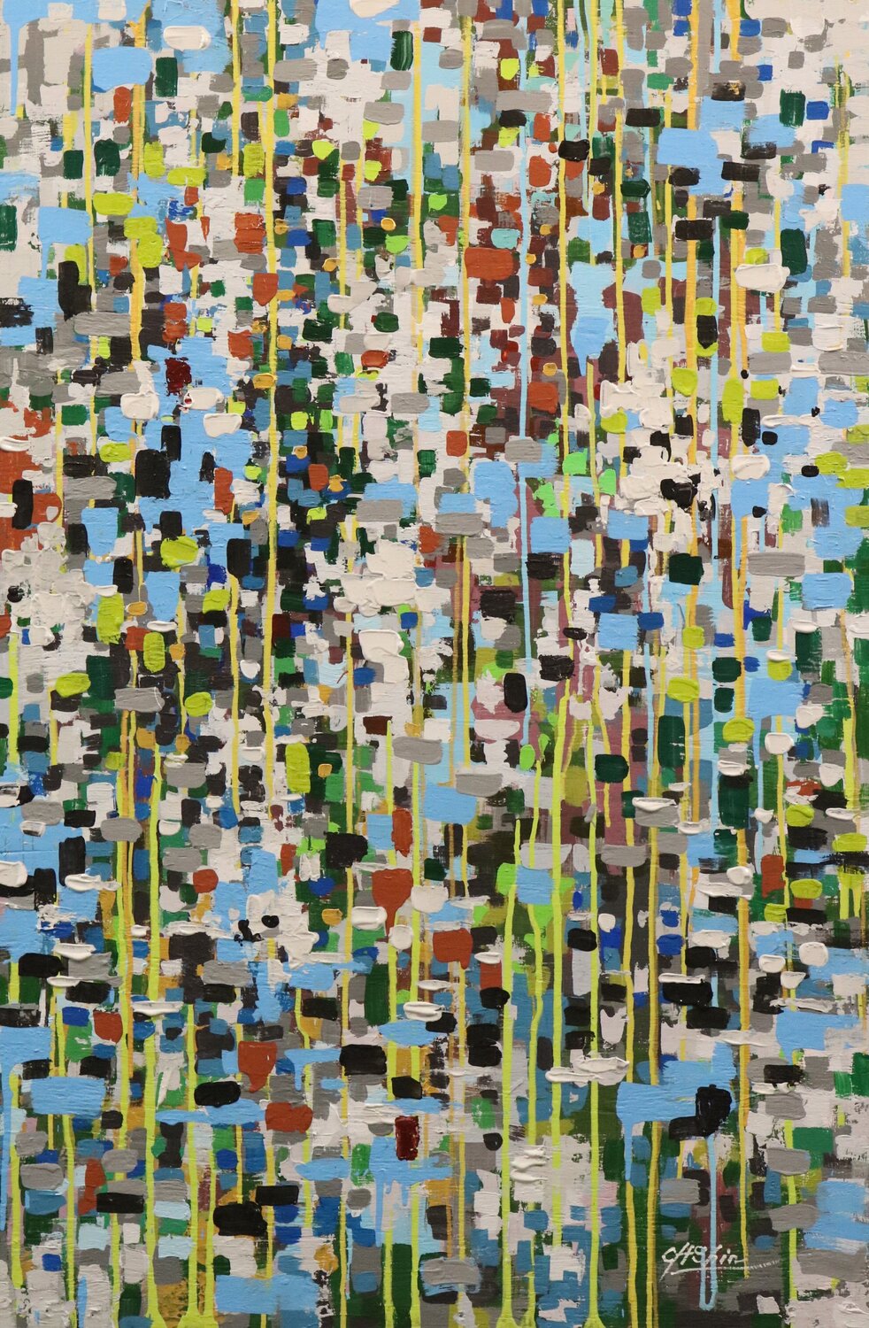 Another Rain in Gramercy Park Chin H Shin Original painting for sale
