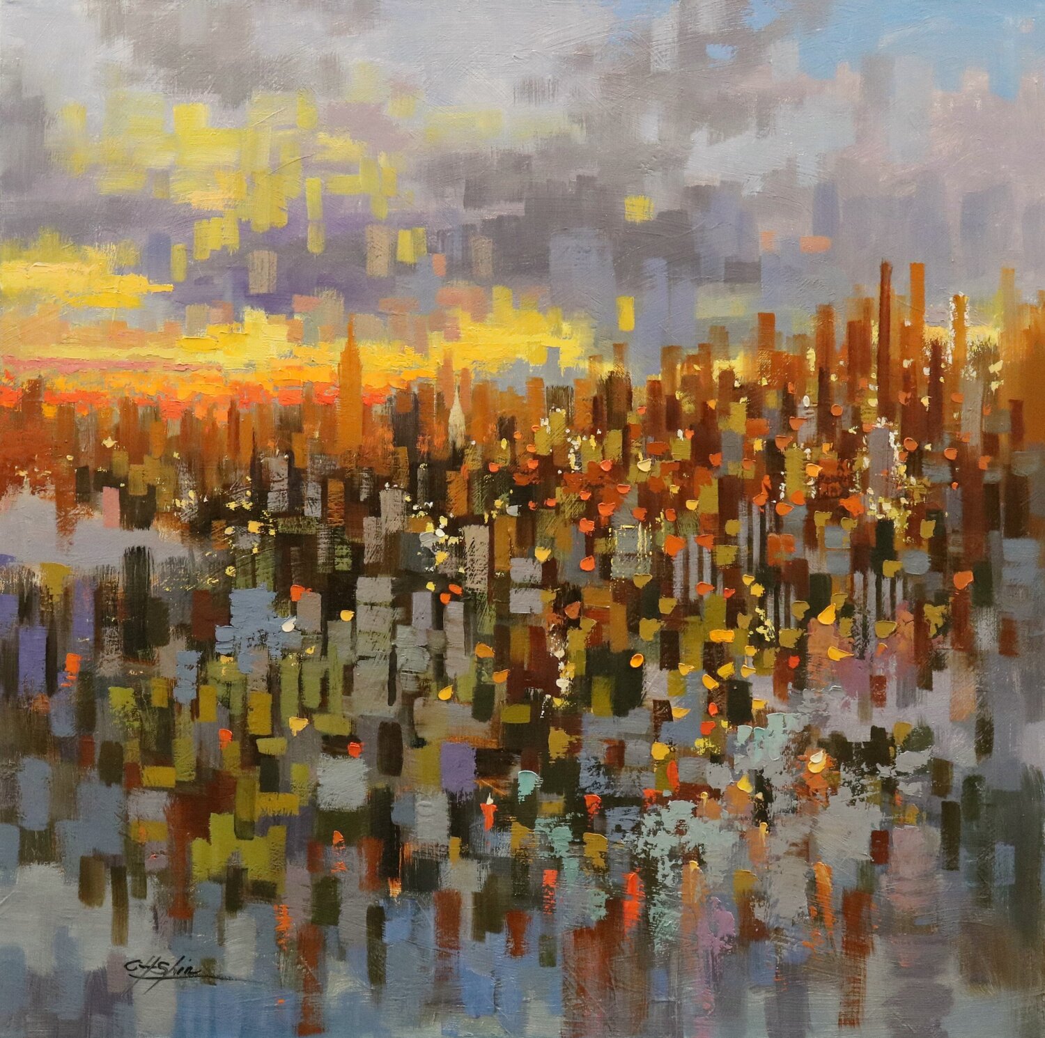 The Glorious Sundown Chin H Shin Original painting for sale