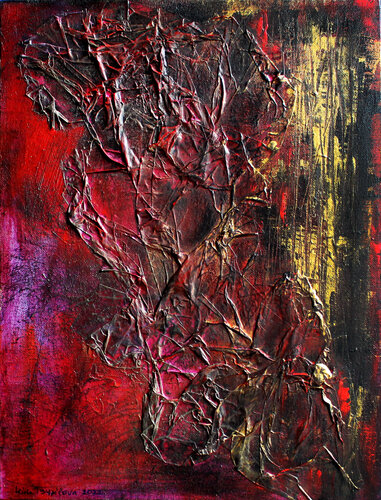 Red with gold by Irina Tsypilova, Painting for Sale on Select