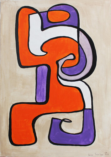 Purple drowning in orange by Irina Tsypilova, Painting for Sale on Select