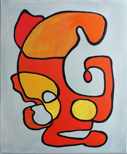 Orange Harlequin by Irina Tsypilova, Painting for Sale on Select