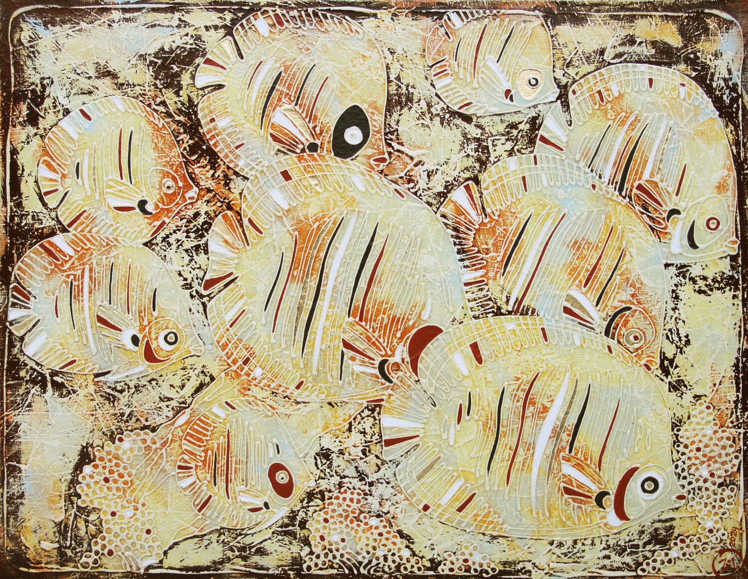 CORAL FISH Vasili Zianko Original painting for sale