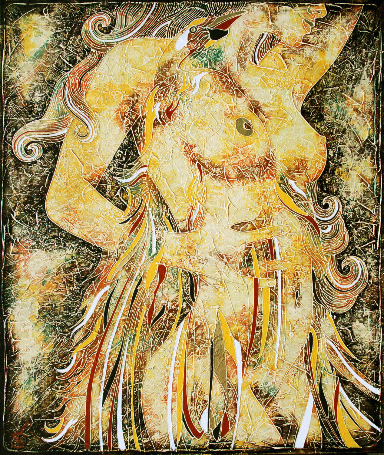 Whom Alkonost yearns about Vasili Zianko Original painting for sale