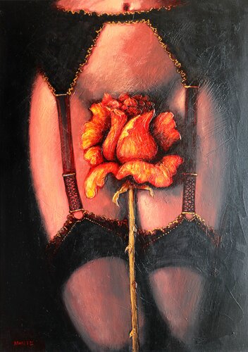 Red Rose by Rakhmet Redzhepov, Painting for Sale on Select