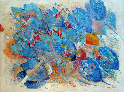 Fantasy with Blue Tulips by Rakhmet Redzhepov, Painting for Sale on Select