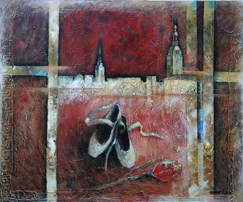 The Soul of Dance: abstract art, canvas, oil, acrylic, 100/120cm by Rakhmet Redzhepov, Painting for Sale on Select