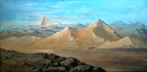 Long Road: (SPACES Series) Canvas, Oil, Acrylic by Rakhmet Redzhepov, Painting for Sale on Select