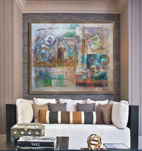 Urban Chronos: abstract art, canvas, oil, acrylic by Rakhmet Redzhepov, Painting for Sale on Select