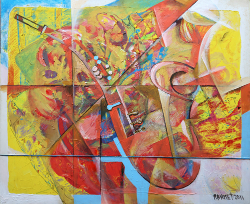 JAZZ : abstract art, canvas, oil, acrylic by Rakhmet Redzhepov, Painting for Sale on Select