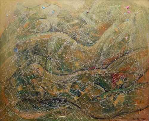 Echoes of Form: abstract art, canvas, oil, acrylic by Rakhmet Redzhepov, Painting for Sale on Select