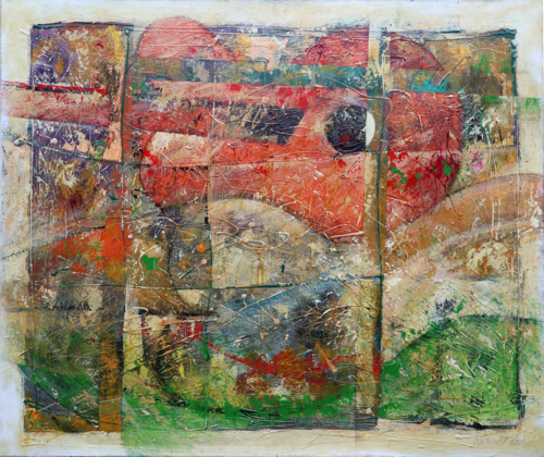 Two Muses: abstract art, canvas, oil, acrylic by Rakhmet Redzhepov, Painting for Sale on Select