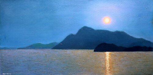 Magic of Indigo : (SPACES Series) Canvas, Oil, Acrylic by Rakhmet Redzhepov, Painting for Sale on Select