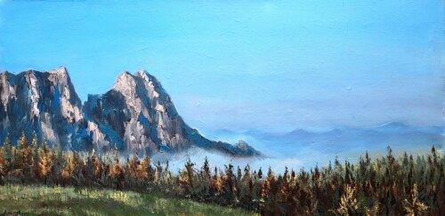Breath of the Mountains : (SPACES Series) Canvas, Oil, Acrylic by Rakhmet Redzhepov, Painting for Sale on Select