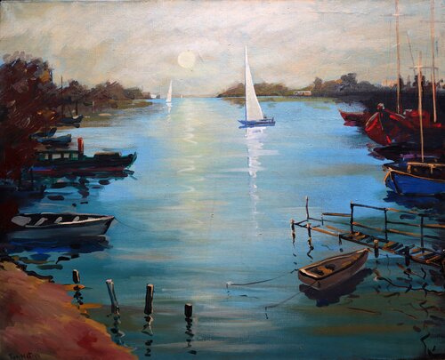 The Silent Harbor, BALTIC series by Rakhmet Redzhepov, Painting for Sale on Select