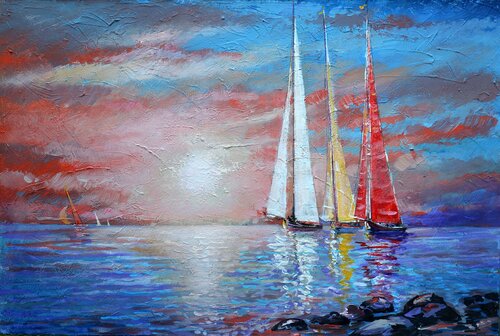 Chasing the Sunset,  BALTIC series by Rakhmet Redzhepov, Painting for Sale on Select