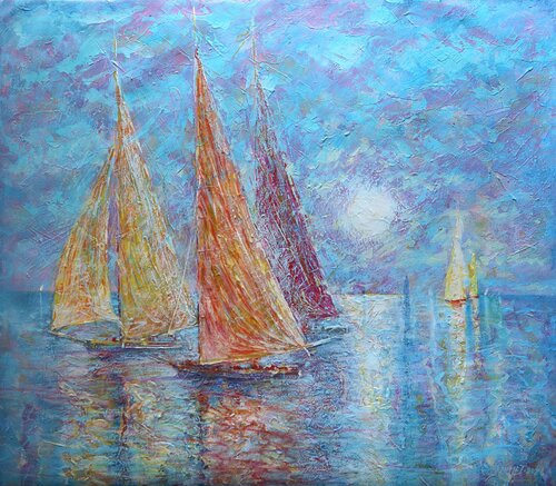 Golden Sails by Rakhmet Redzhepov, Painting for Sale on Select