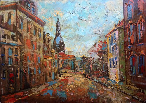 The Streets of Old Riga, BALTIC series von Rakhmet Redzhepov, Malerei kaufen auf Select