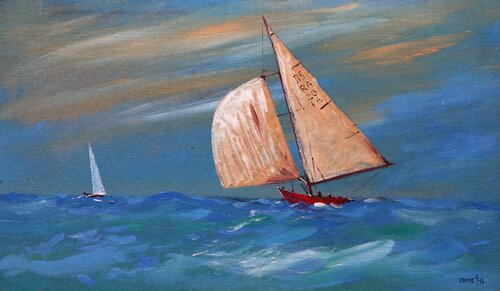 Stormy Regatta, BALTIC series, MDF von Rakhmet Redzhepov, Malerei kaufen auf Select
