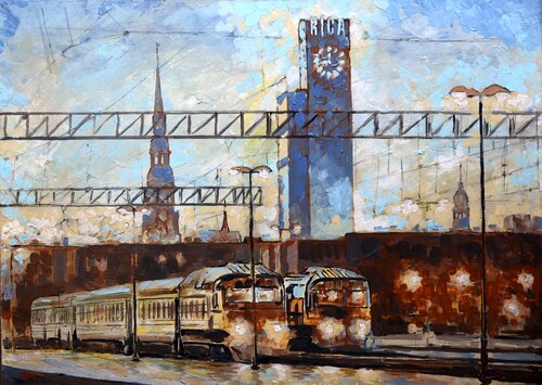 Riga Station, BALTIC series von Rakhmet Redzhepov, Malerei kaufen auf Select