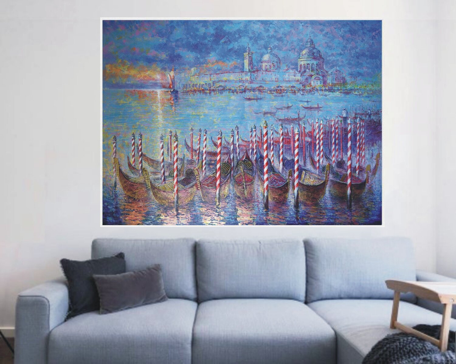 Golden Gondolas of the Venice Carnival Rakhmet Redzhepov Original painting for sale