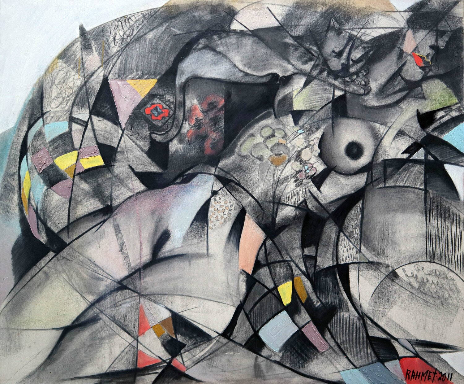 The Labyrinth of Senses: abstract art, canvas, oil, acrylic Rakhmet Redzhepov Original painting for sale