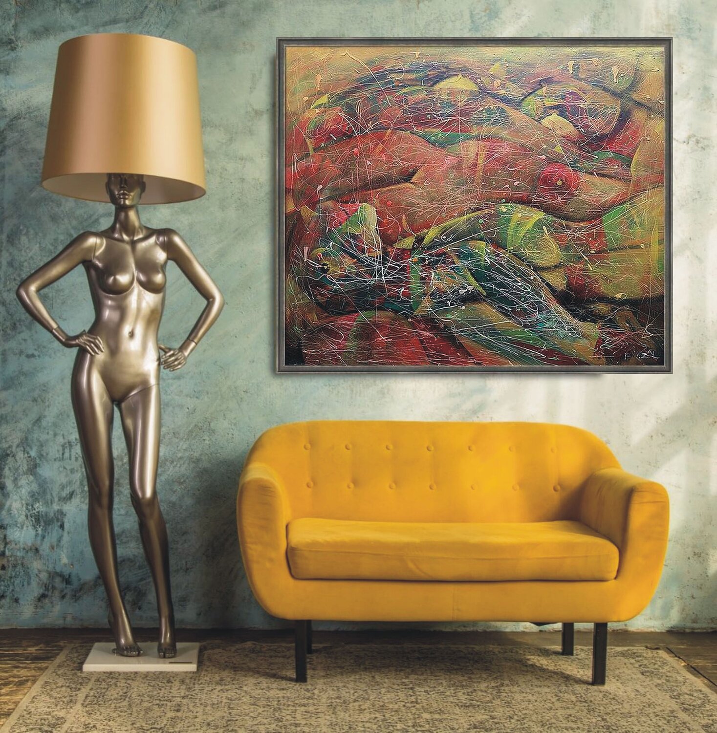 Internal Code : abstract art, canvas, oil, acrylic Rakhmet Redzhepov Original painting for sale