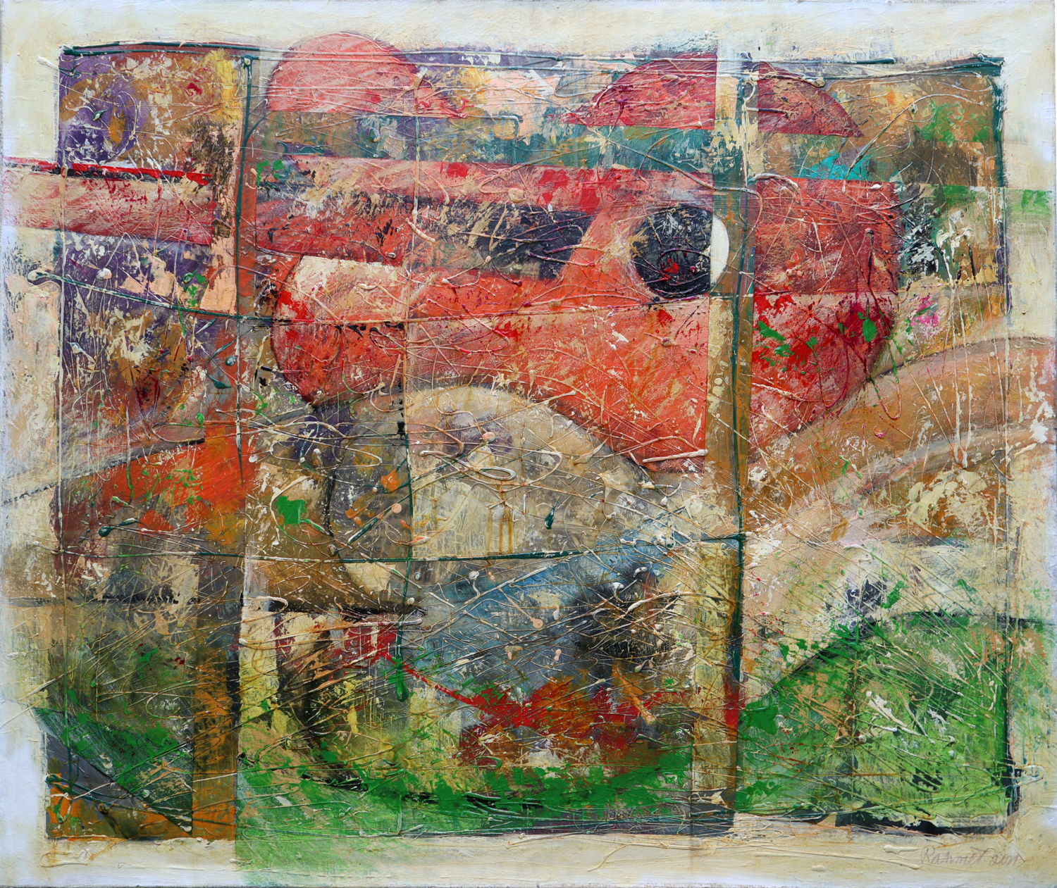 Two Muses: abstract art, canvas, oil, acrylic Rakhmet Redzhepov Original painting for sale