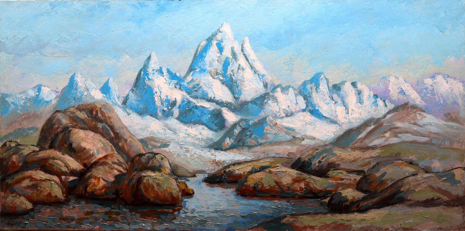 Crystal Peaks (SPACES Series) Canvas, Oil, Acrylic Rakhmet Redzhepov Original painting for sale