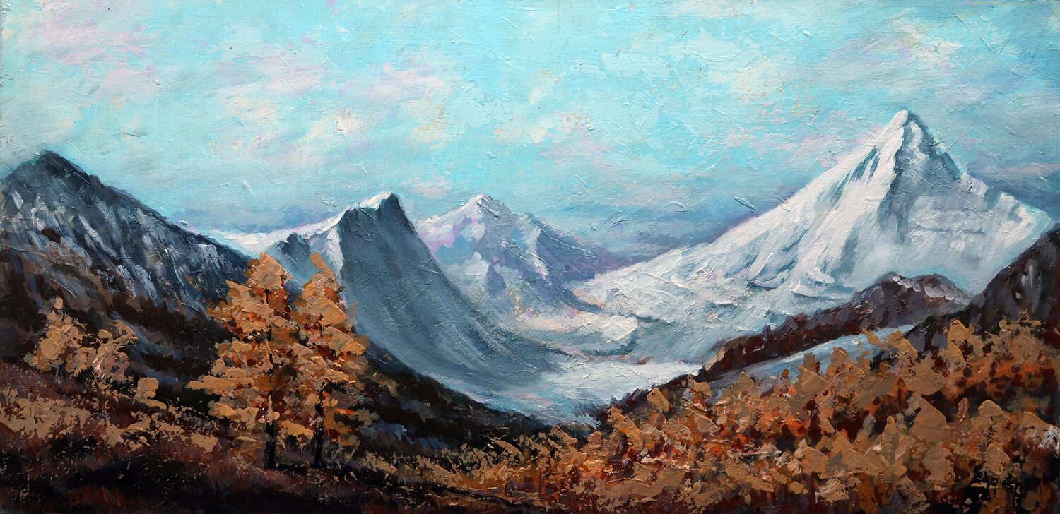 Golden Valley : (SPACES Series) Canvas, Oil, Acrylic Rakhmet Redzhepov Original painting for sale