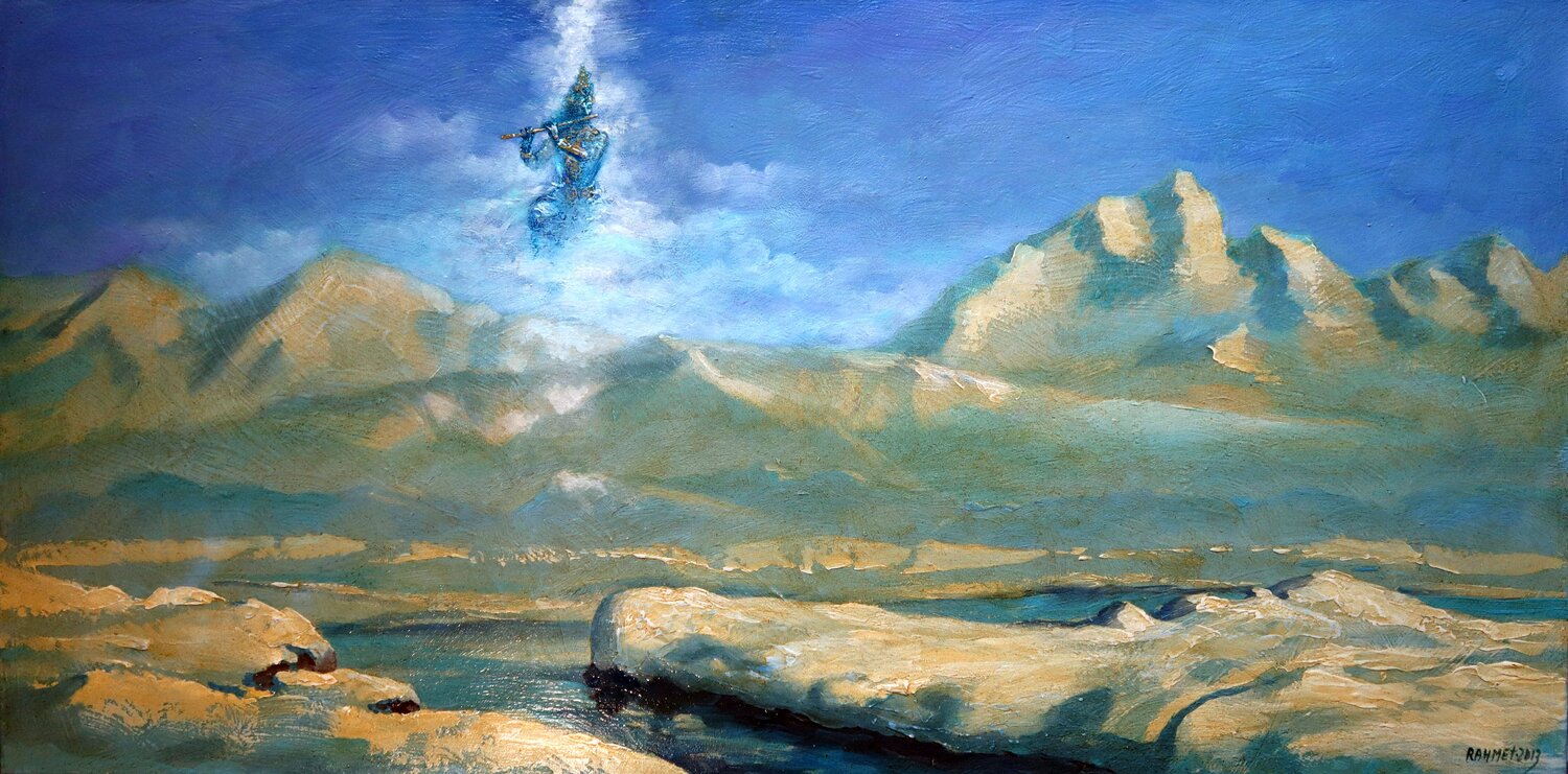 Divine Melody: (SPACES Series) Canvas, Oil, Acrylic Rakhmet Redzhepov Original painting for sale