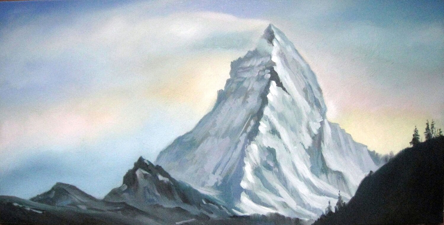 “The Peak of Eternity” (SPACES Series) Canvas, Oil, 60x120 cm Rakhmet Redzhepov Original painting for sale
