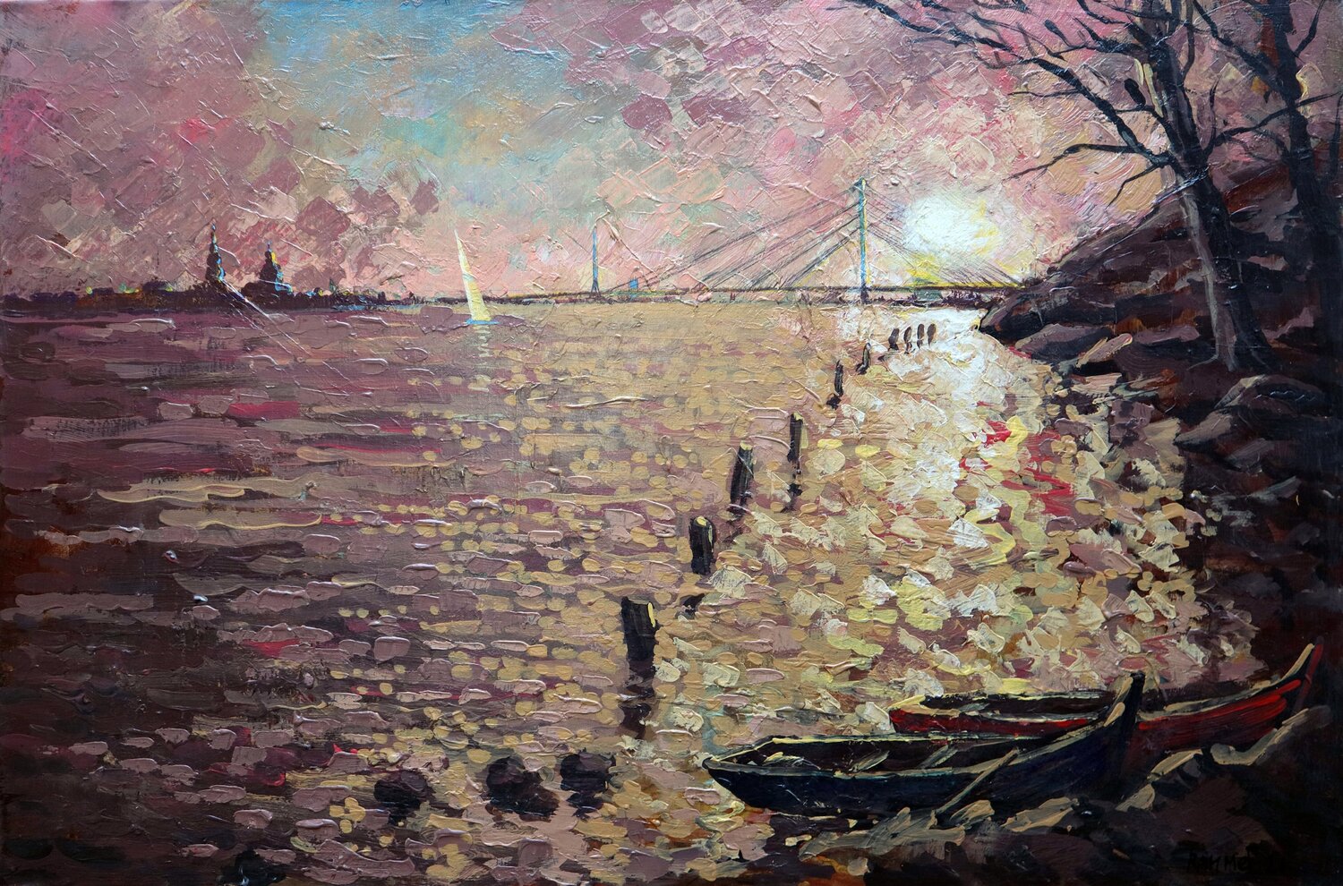 Symphony of the Daugava, BALTIC series Rakhmet Redzhepov Original painting for sale