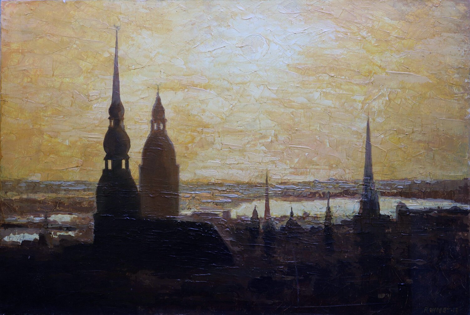 Golden Spires of Eternity, BALTIC series Rakhmet Redzhepov Original painting for sale