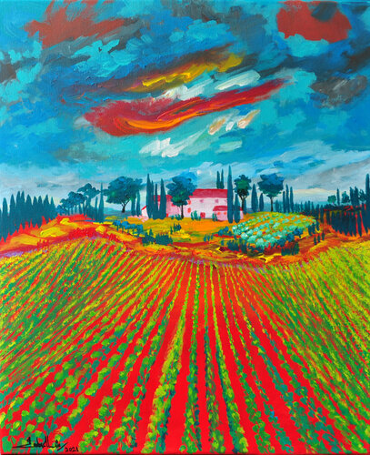Sip of Tuscan wine by Zelie Alice, Painting for Sale on Select
